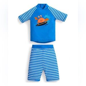 JOJO MAMAN BEBE 2 Pc Boys Crab Rashguard Set - 4-5Y